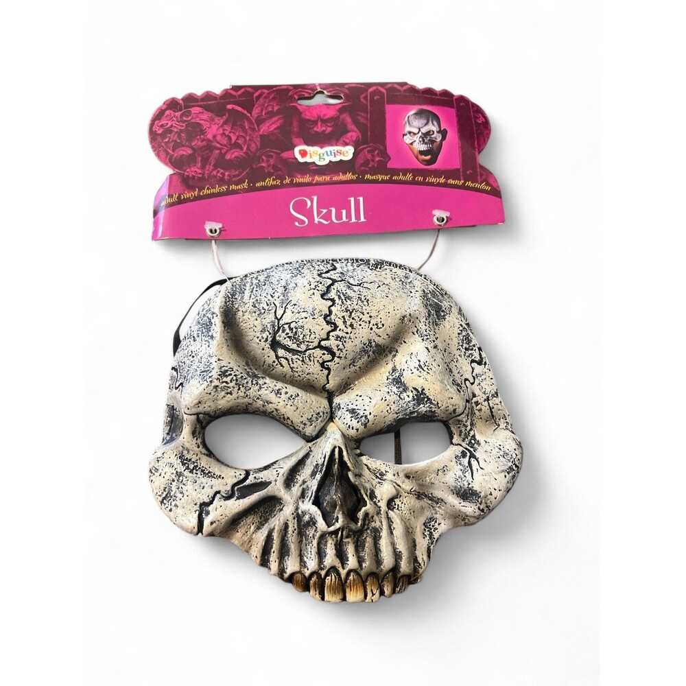 Vintage Disguise Adult Vinyl Chinless‎ Skull Mask 2003 Halloween Costume Party